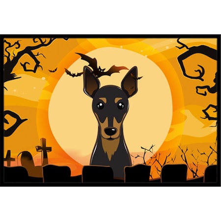 Carolines Treasures Halloween Min Pin Indoor and Outdoor Mat- 18 x 27 in. BB1798MAT